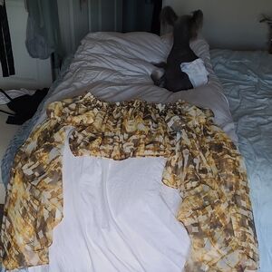 Vibrant Yellow Patterned Crop Top